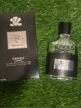 Creed Clear Glass Fragrance Bottle with Black Label and Cap